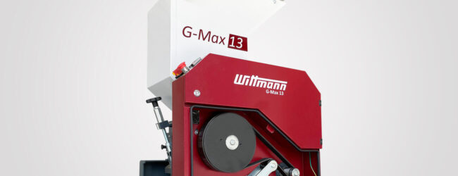 Belt drive with automatic tensioning system:  WITTMANN G-Max granulators  are “always under tension”